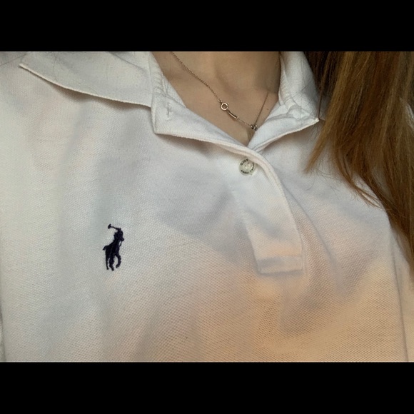 polo cropped button down top - Picture 2 of 2